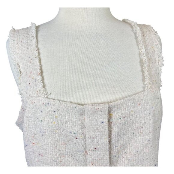 House of Harlow 1960 x Revolve Ivory Donegal Tweed Square Neck Mini Jumper Large - Picture 2 of 10